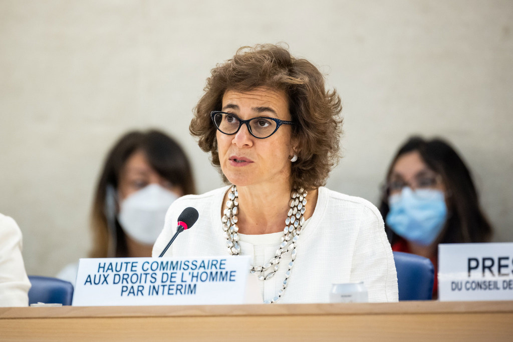 Nada Al Nashif, Deputy High Commissioner for Human Rights, addresses the 51st session of the Human Rights Council in Geneva.
